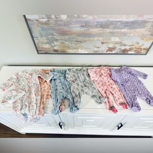 Baby girl 3 month footie pajama bodysuit outfit bundle